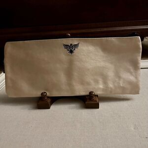 Apatchy London gold leather case w fabric Union Jack stitched in back NWOT